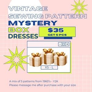 Vintage Sewing Pattern Mystery Box WOMENS Dress 5 for $35 1960s - Y2K Any Decade